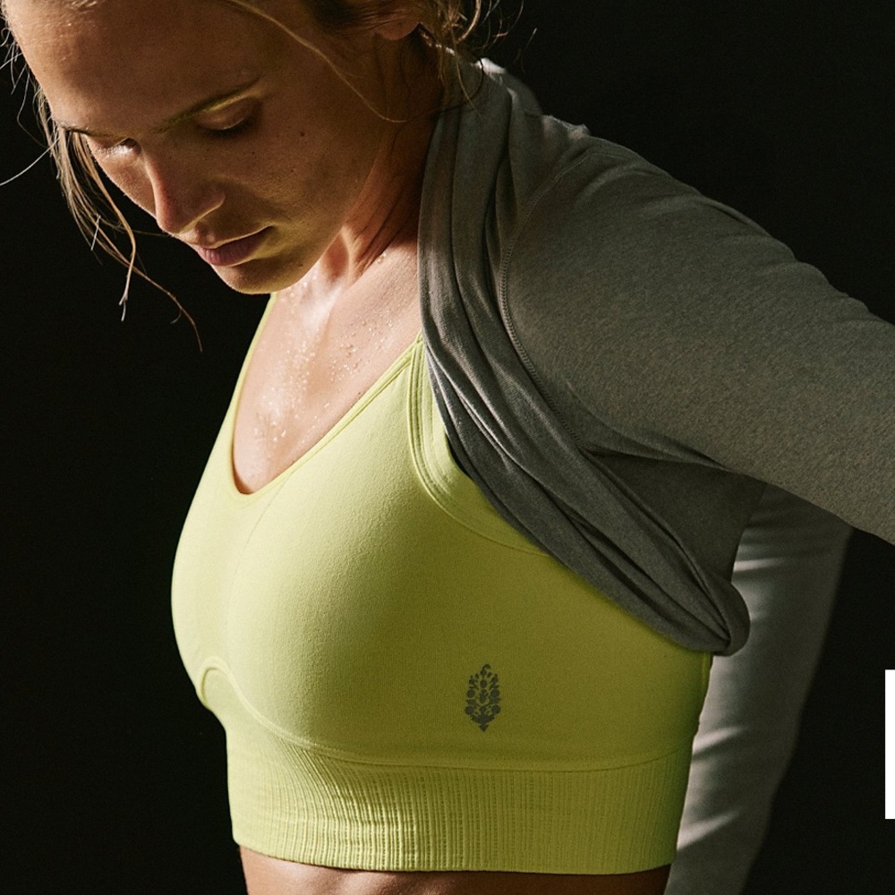 Free People Movement Women's Lime Green Sports Bra - Picture 1 of 4